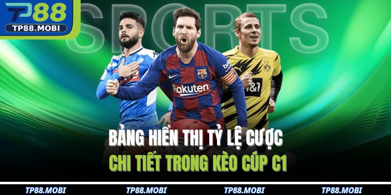 Bảng hiển thị tỷ lệ cược chi tiết trong kèo cúp C1