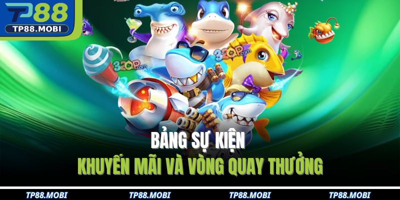 Bảng sự kiện khuyến mãi và vòng quay thưởng