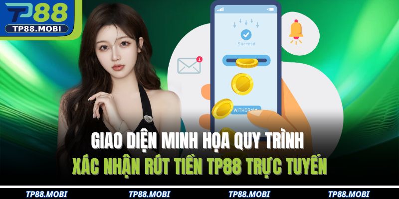 Giao diện minh họa quy trình xác nhận rút tiền TP88 trực tuyến