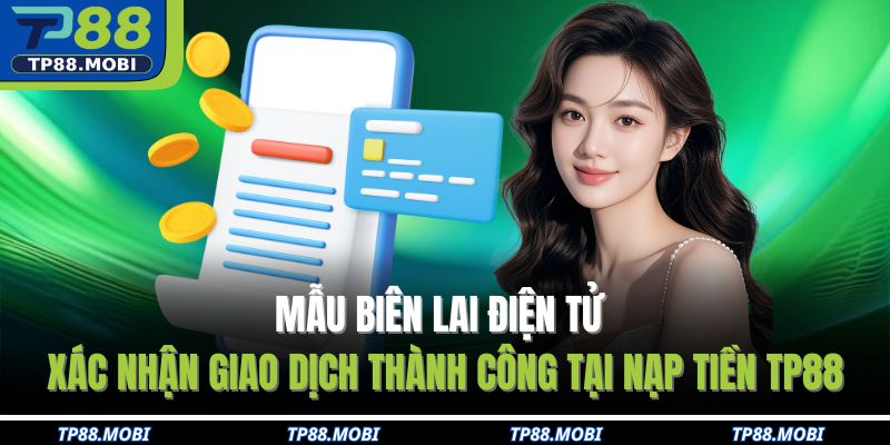Mẫu biên lai điện tử xác nhận giao dịch thành công tại nạp tiền TP88